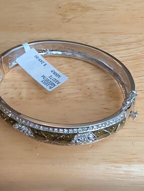 Lauren G Adams Crystal-Embellished Silver/Brown Bracelet